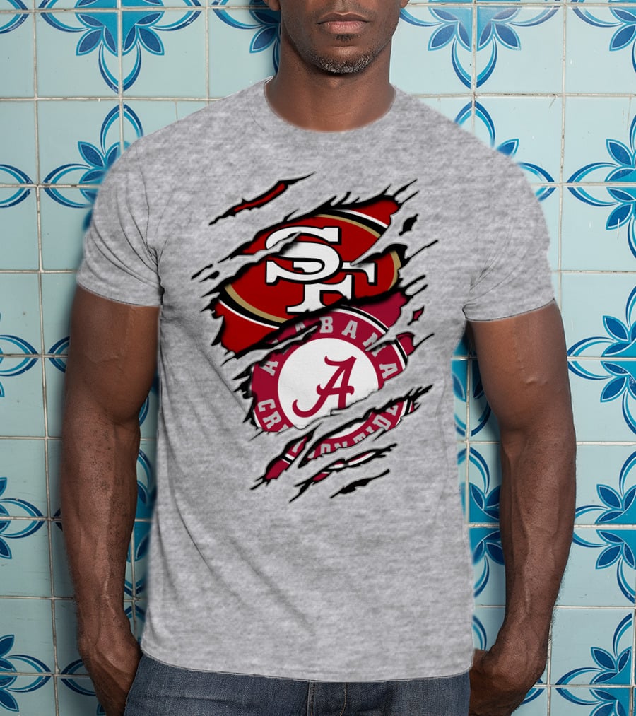 San Francisco 49ers Alabama Crimson Tide Fan Crossover T-Shirt