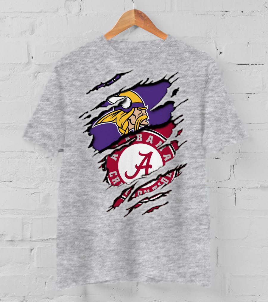 Alabama Crimson Tide Minnesota Vikings Crossover T-Shirt