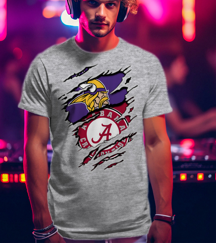 Alabama Crimson Tide Minnesota Vikings Crossover T-Shirt