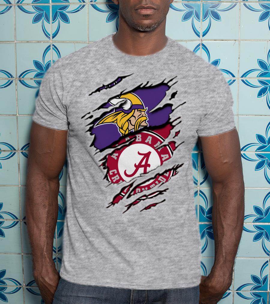 Alabama Crimson Tide Minnesota Vikings Crossover T-Shirt