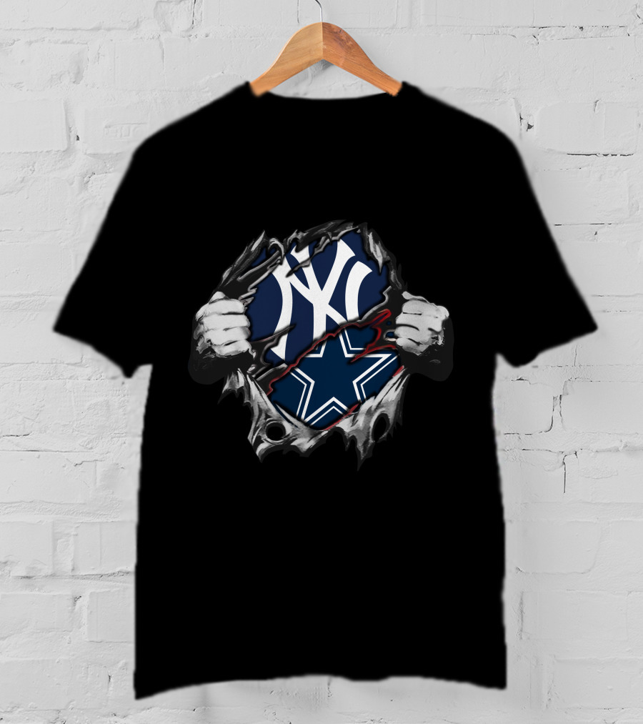 Cowboys Yankees NY Star Fan Mashup T-Shirt
