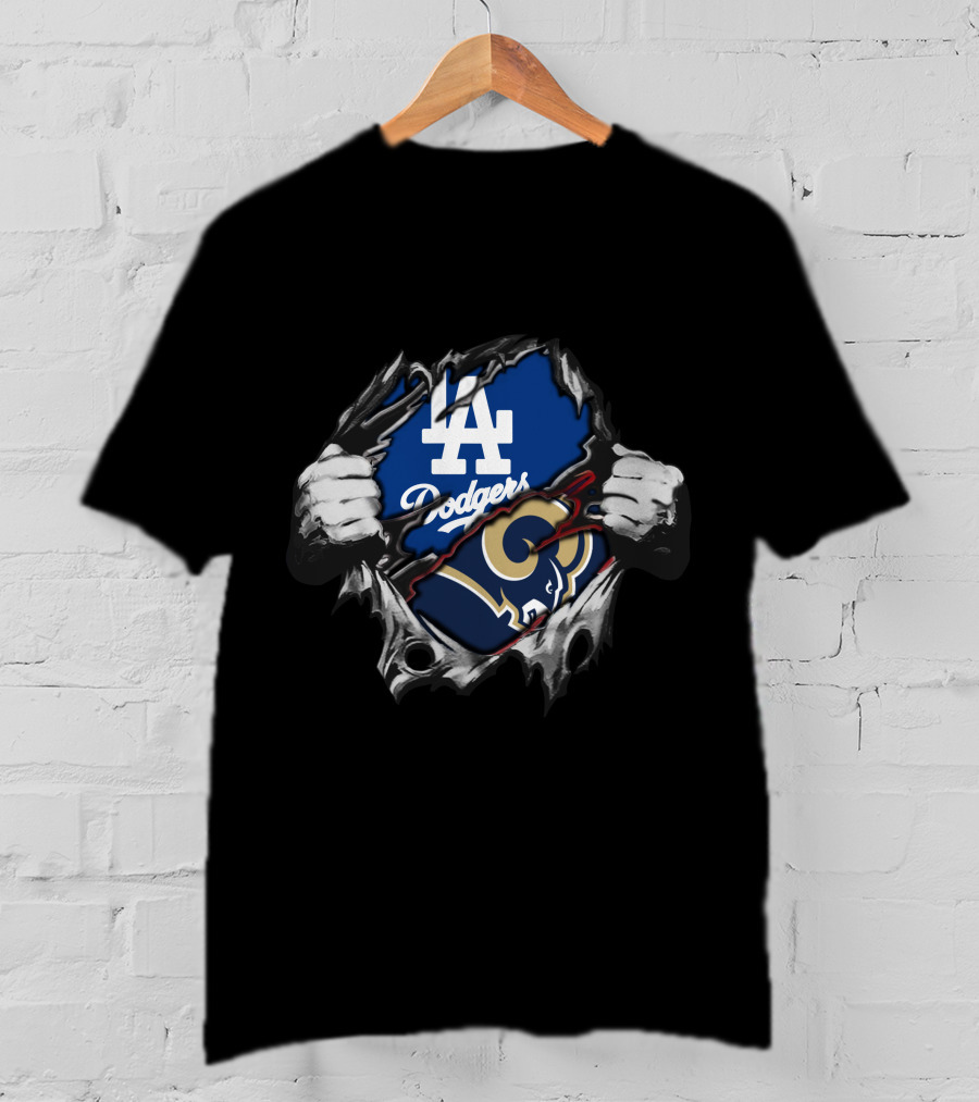 LA Dodgers Rams Fan Crossover T-Shirt