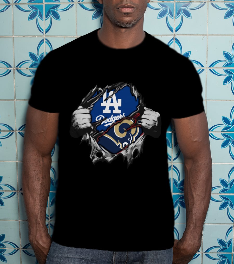 LA Dodgers Rams Fan Crossover T-Shirt