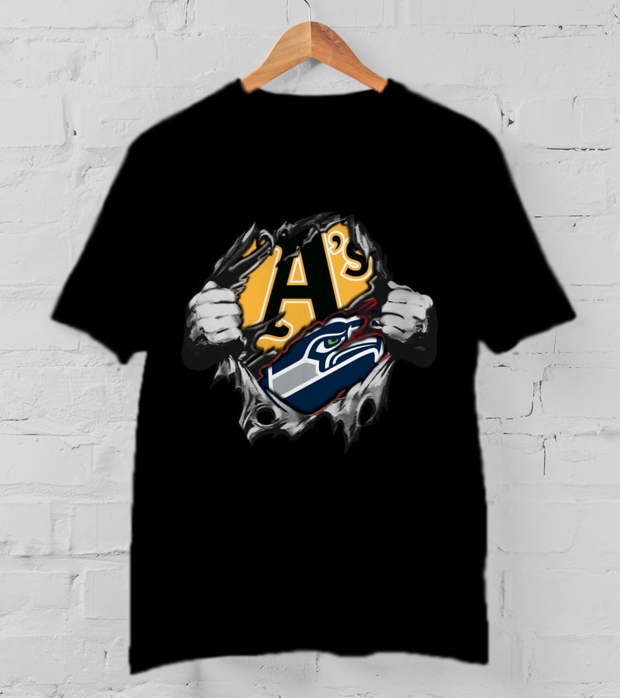 Seahawks And A's Logo Fusion T-Shirt