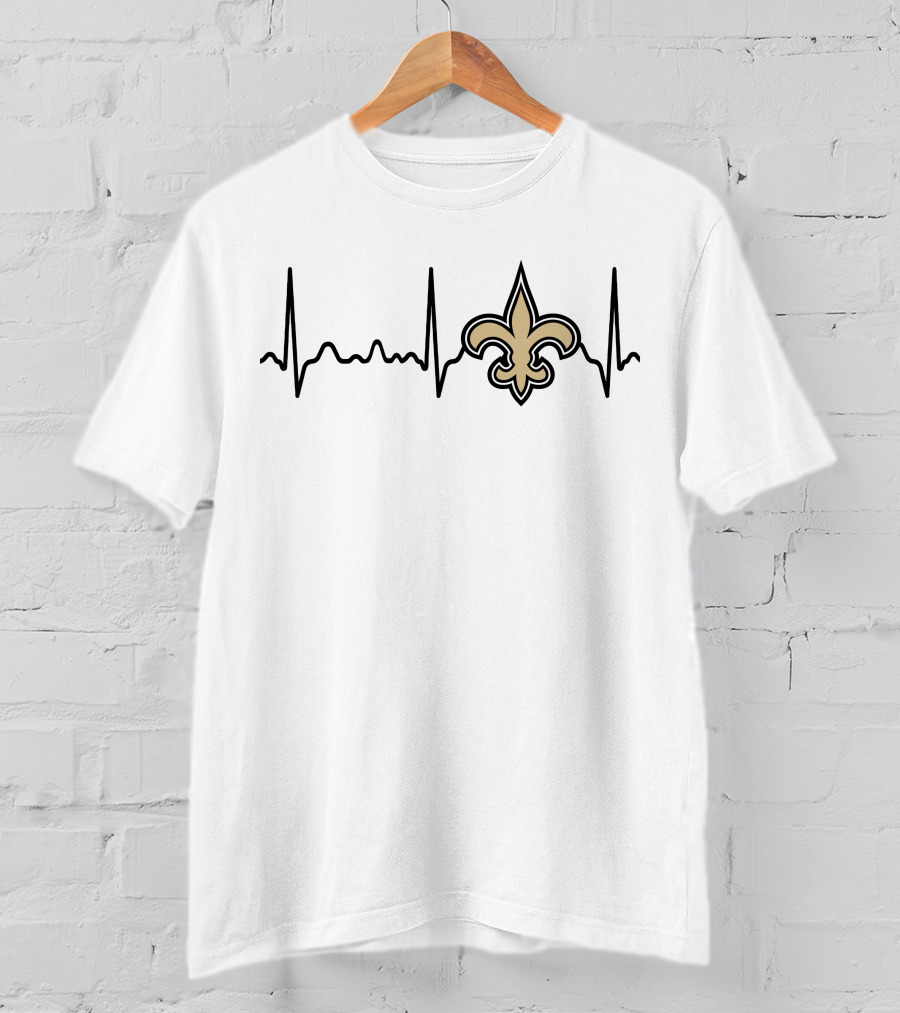 Heartbeat Fleur-de-Lis New Orleans Saints T-Shirt