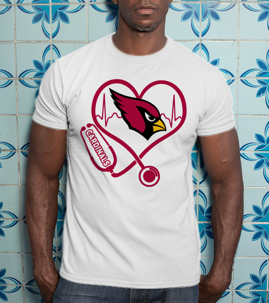 Arizona Cardinals Nurse Heartbeat Stethoscope T-Shirt