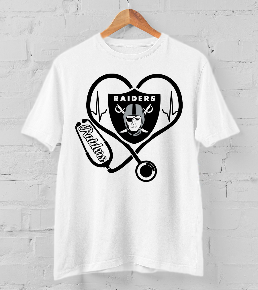 Nurse Heart Love Raiders Stethoscope T-Shirt
