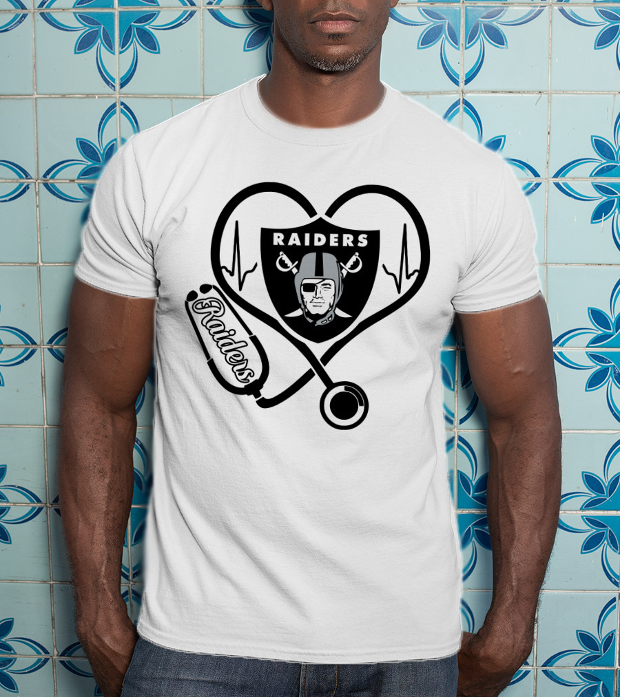 Nurse Heart Love Raiders Stethoscope T-Shirt
