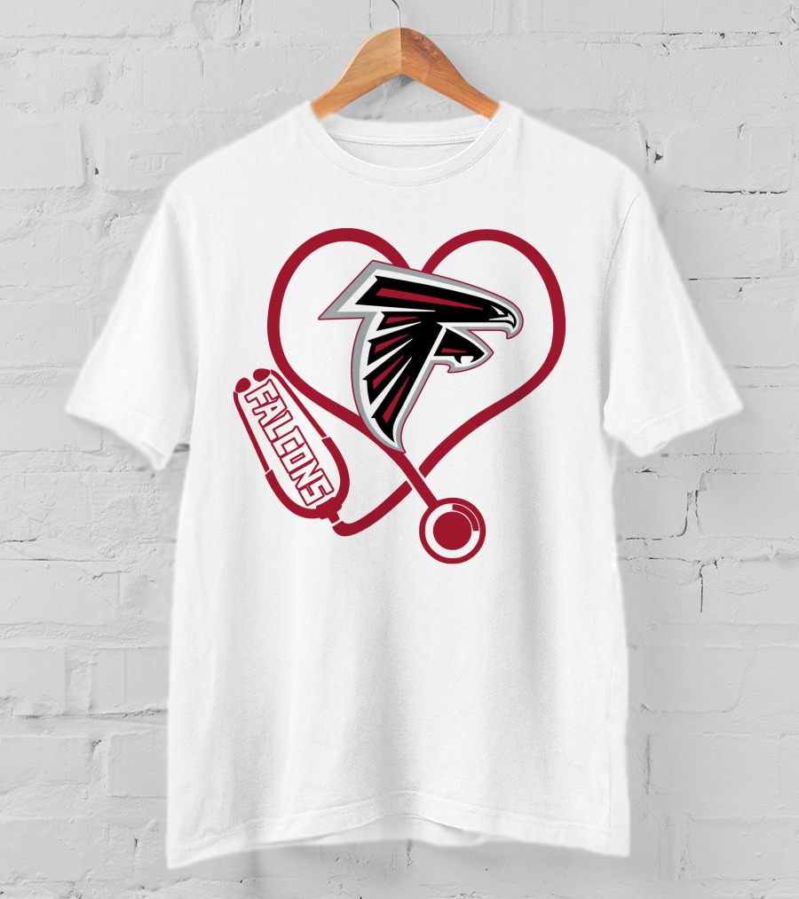 Atlanta Falcons Nurse Heart Stethoscope Love T-Shirt