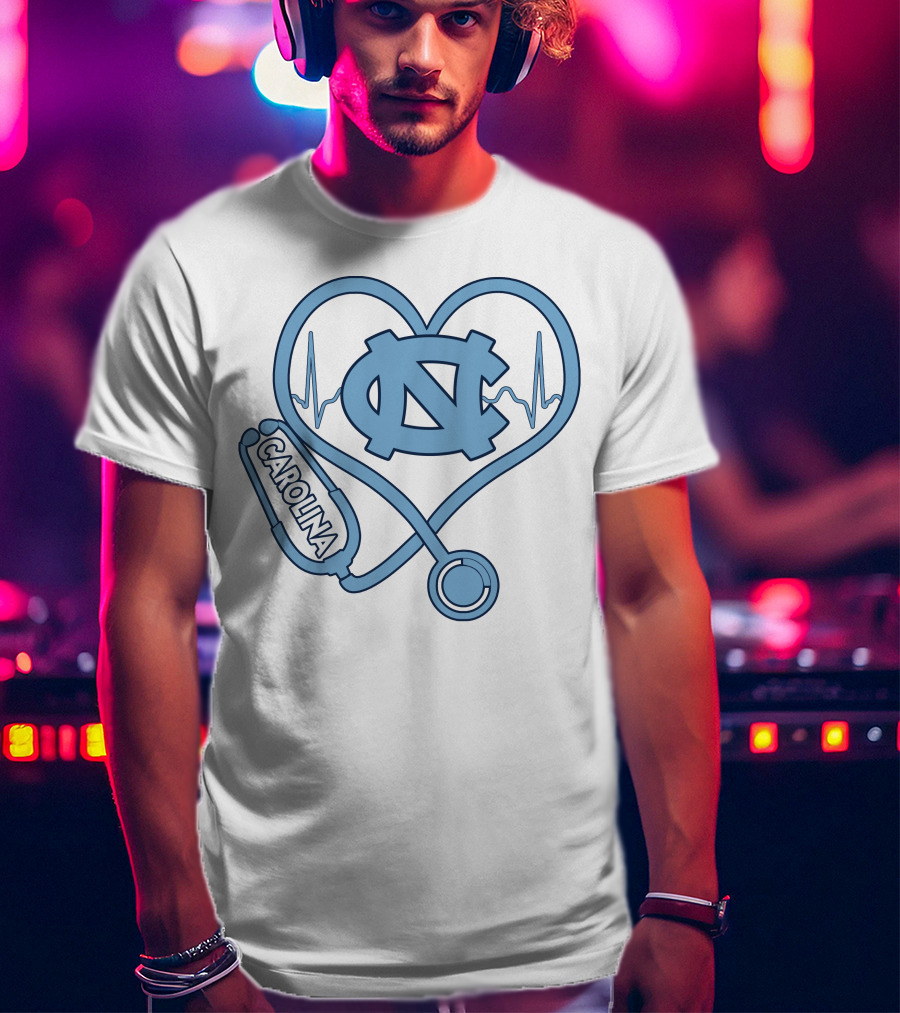 Nurse Love Carolina Heartbeat North Carolina Tar Heels T-Shirt