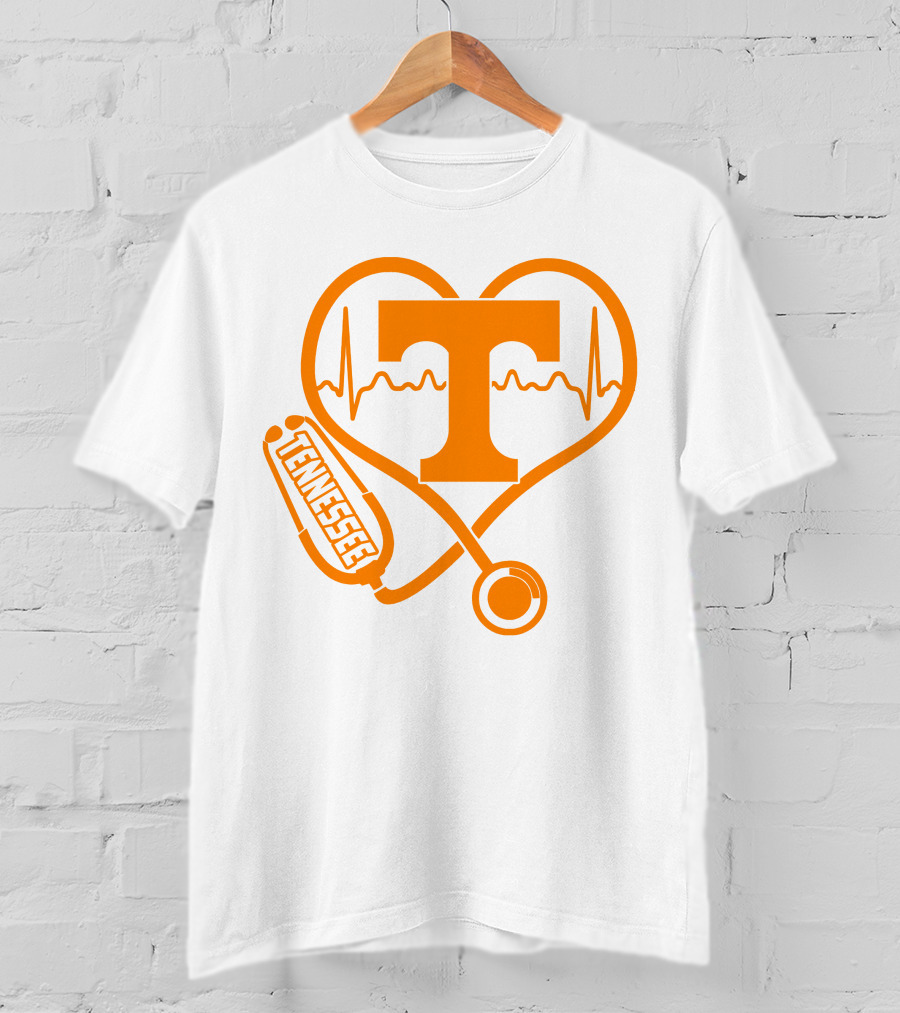 Tennessee Volunteers Nurse Heartbeat Stethoscope T-Shirt