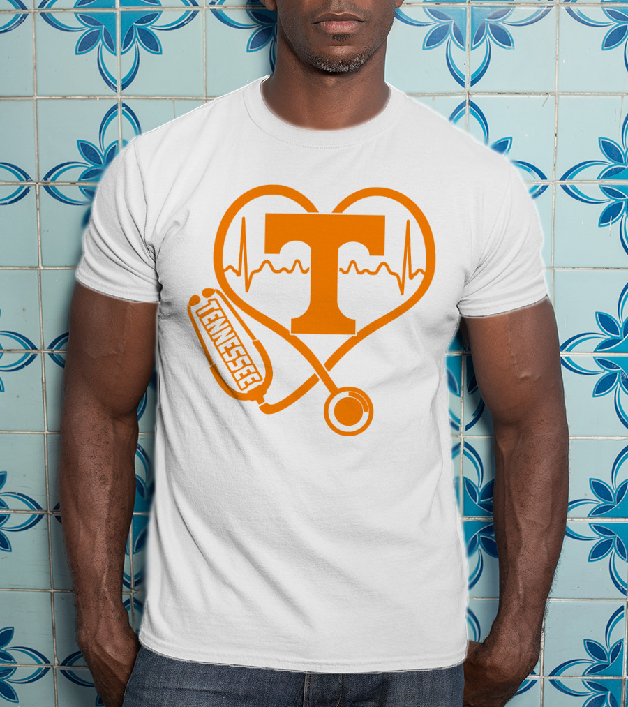 Tennessee Volunteers Nurse Heartbeat Stethoscope T-Shirt