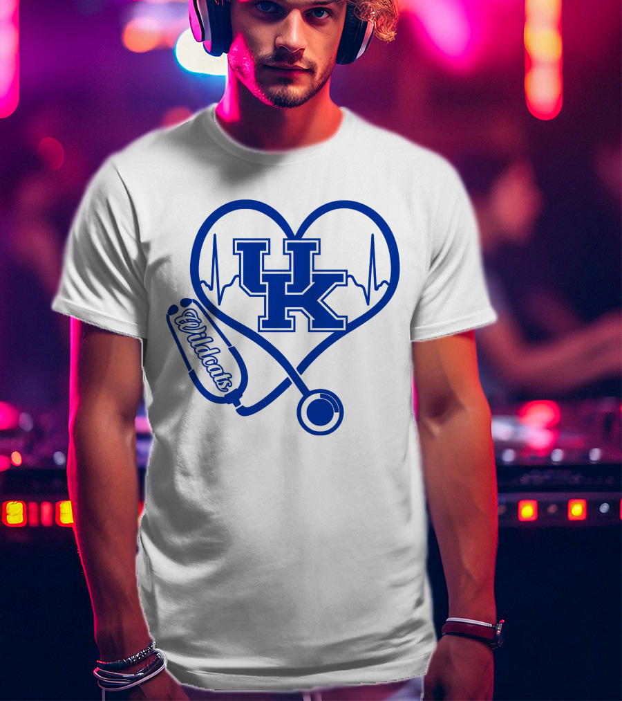 UK Wildcats Nurse Love Heart Stethoscope T-Shirt