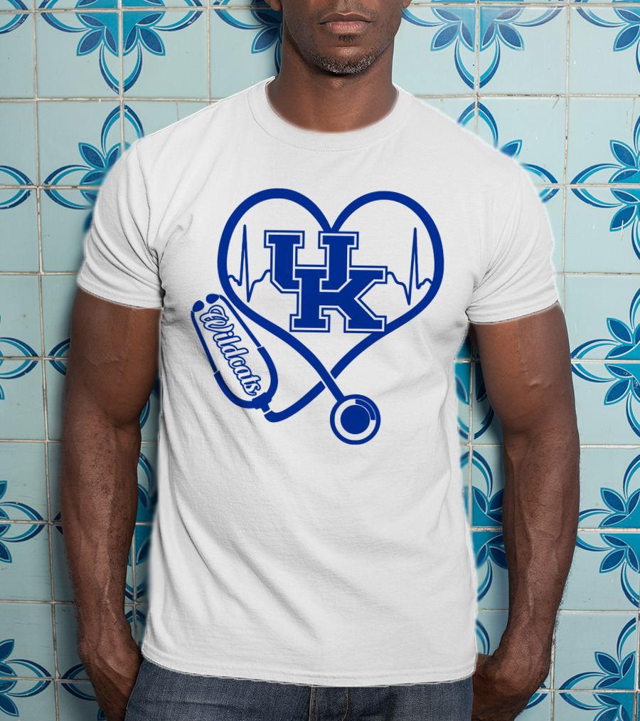 UK Wildcats Nurse Love Heart Stethoscope T-Shirt