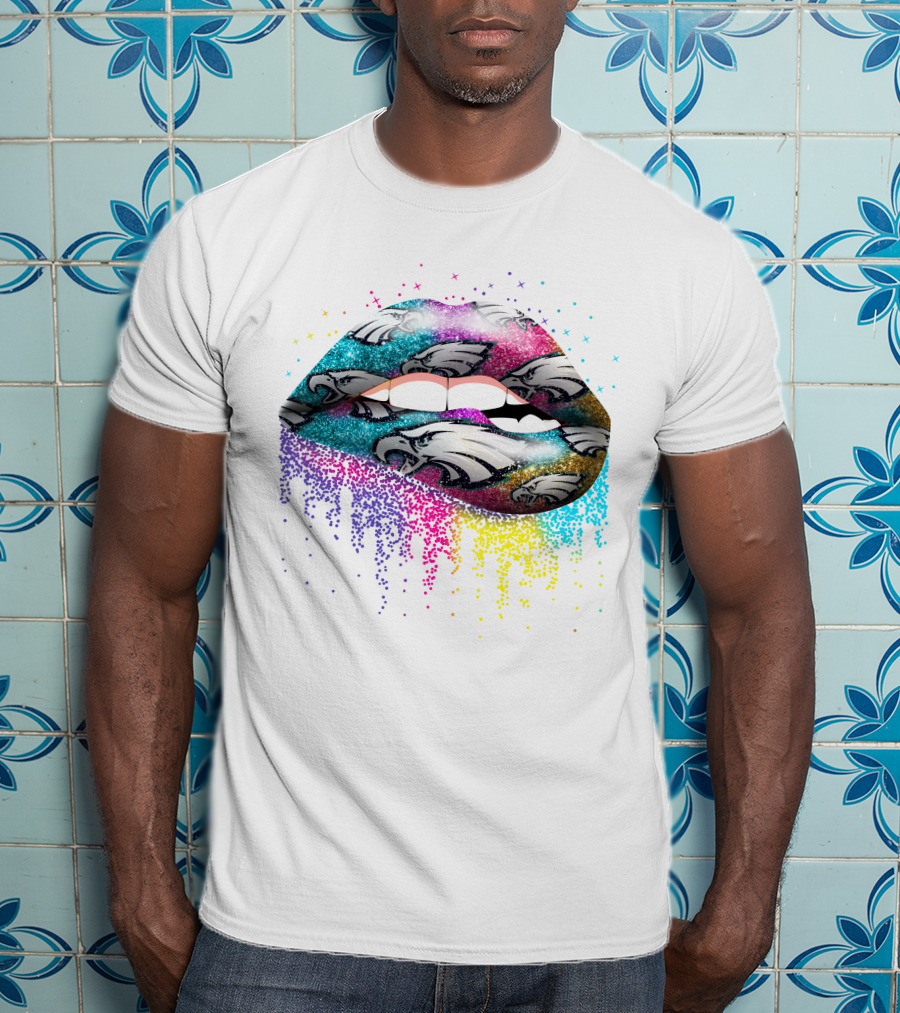 Philadelphia Eagles Glitter Lips NFL Fan T-Shirt