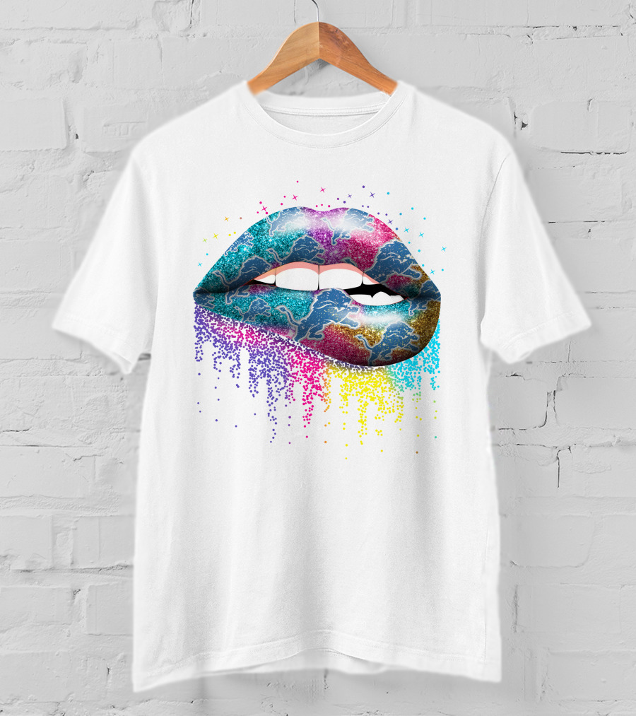 Detroit Lions Rainbow Lips T-Shirt