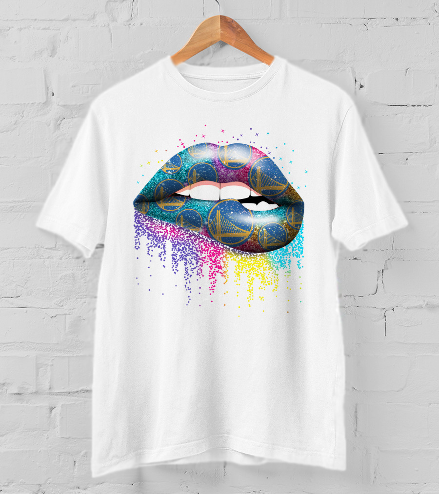 Golden State Warriors Glitter Lips T-Shirt