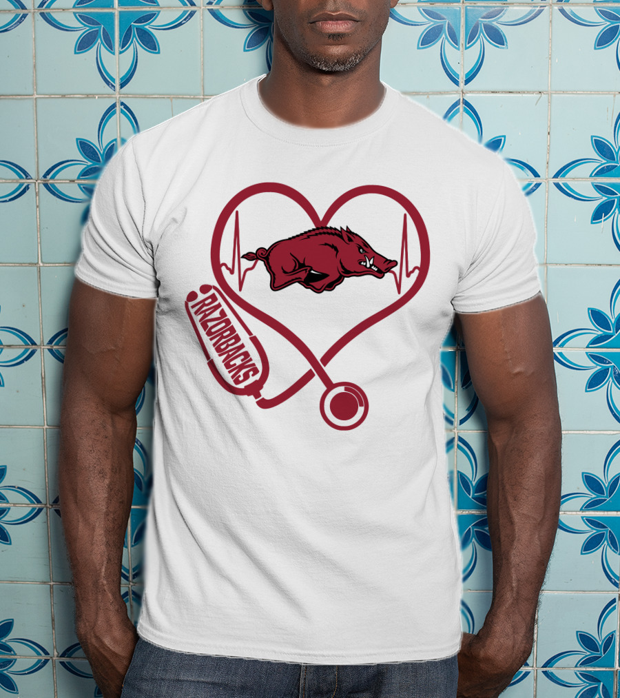 Razorbacks Nurse Heartbeat Arkansas Love T-Shirt