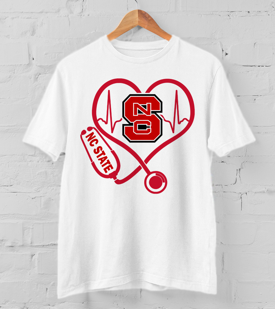 Nc State Wolfpack Heartbeat Nurse Love T-Shirt
