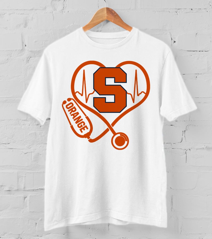 Nurse Heartbeat Syracuse Orange Stethoscope T-Shirt