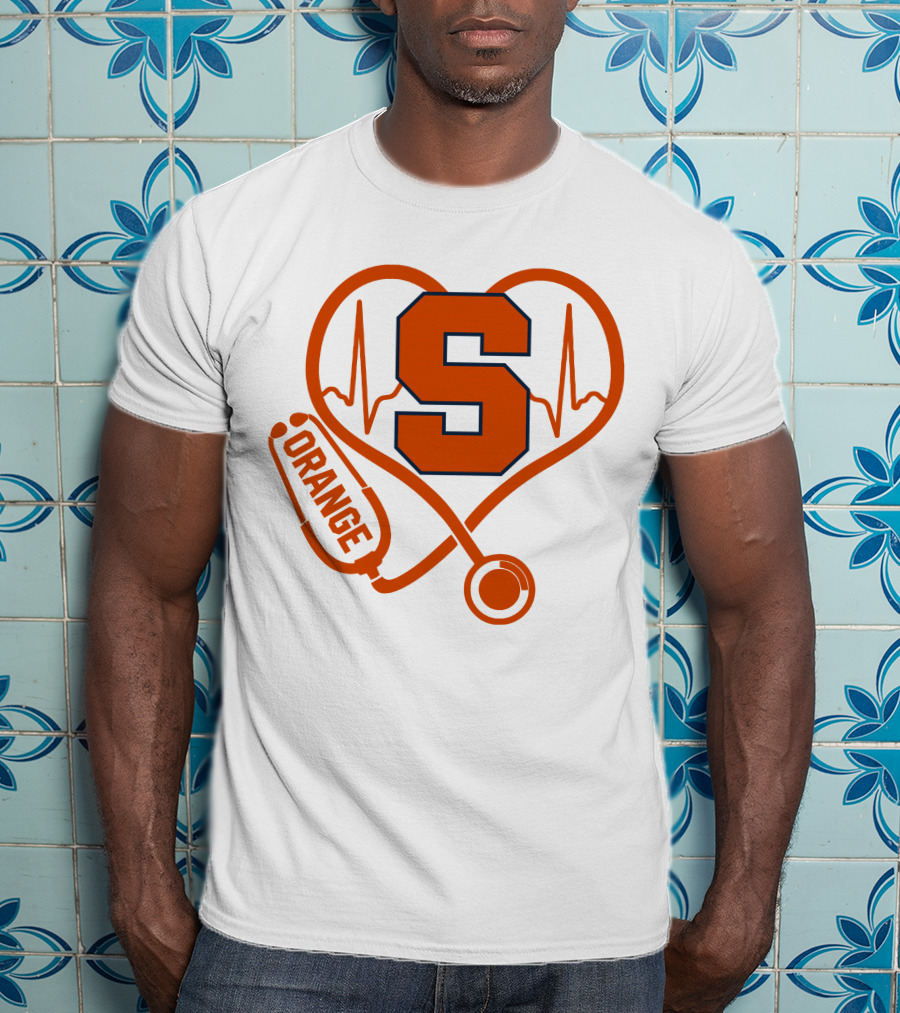 Nurse Heartbeat Syracuse Orange Stethoscope T-Shirt