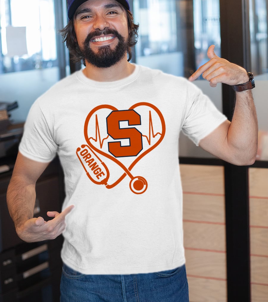 Nurse Heartbeat Syracuse Orange Stethoscope T-Shirt