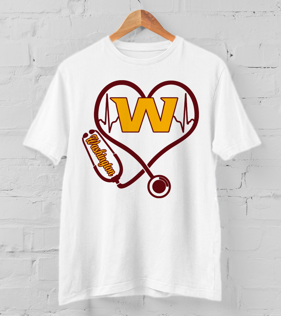 Washington Nurse Love Heartbeat Stethoscope W T-Shirt