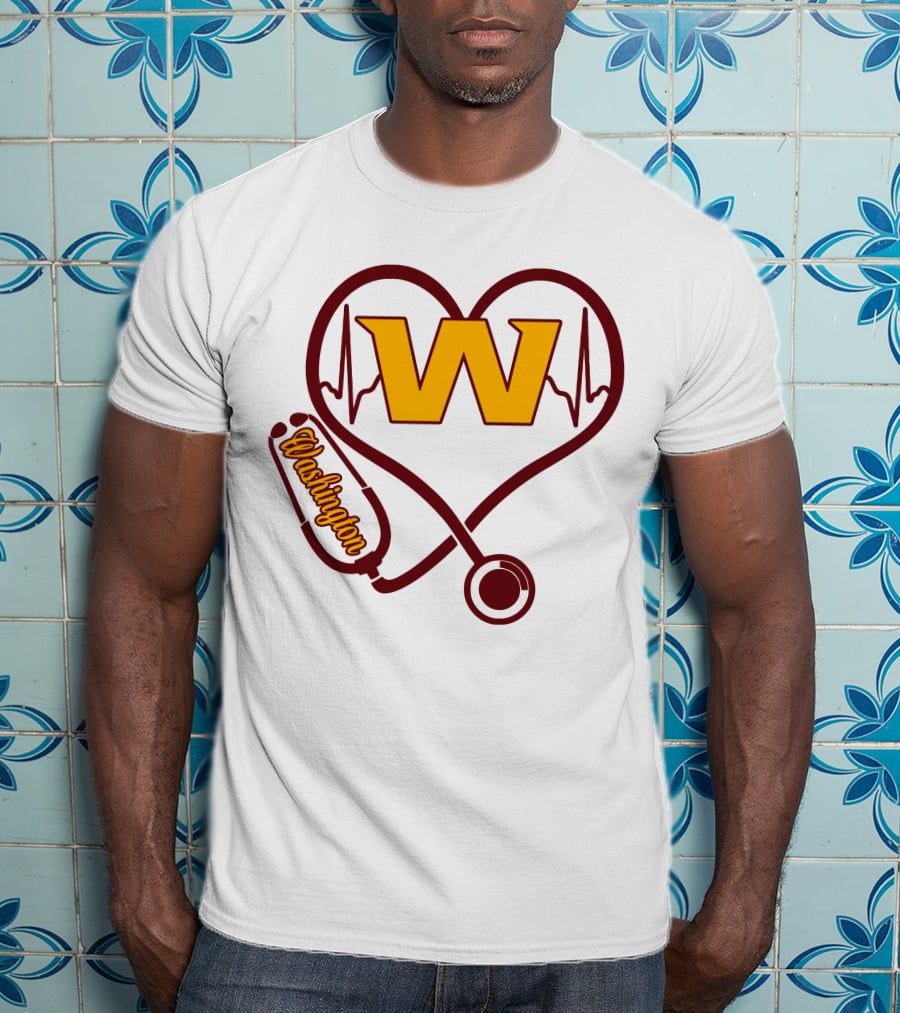 Washington Nurse Love Heartbeat Stethoscope W T-Shirt