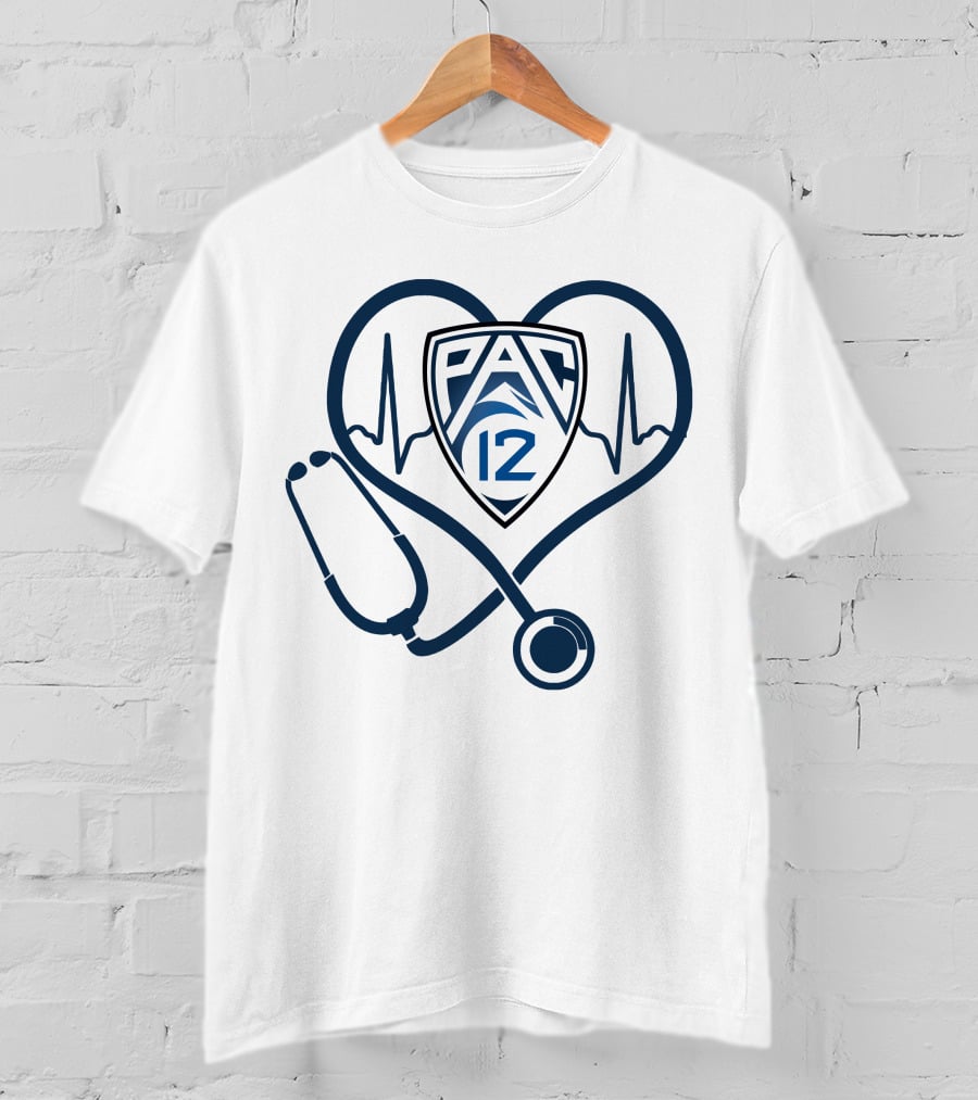 PAC 12 Nurse Love Stethoscope Heartbeat T-Shirt