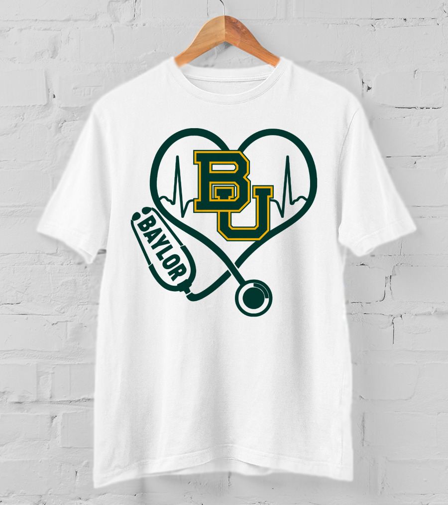 Baylor Heartbeat Stethoscope BU T-Shirt
