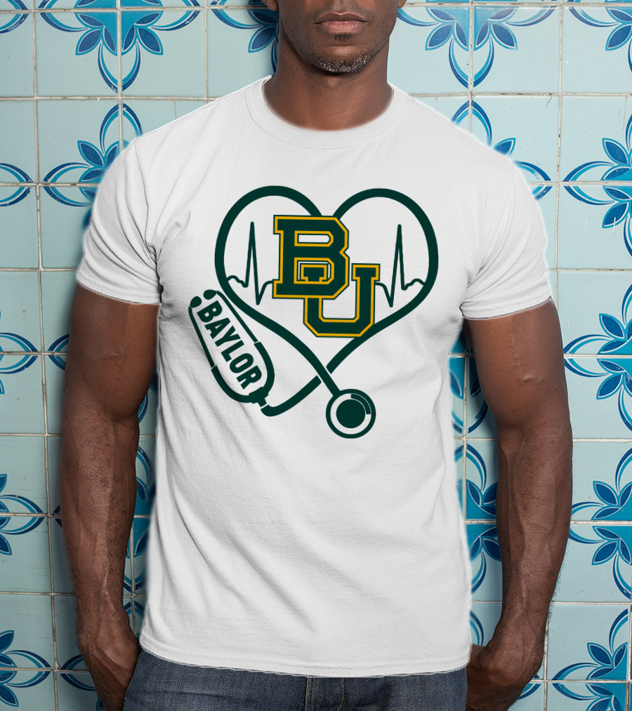 Baylor Heartbeat Stethoscope BU T-Shirt