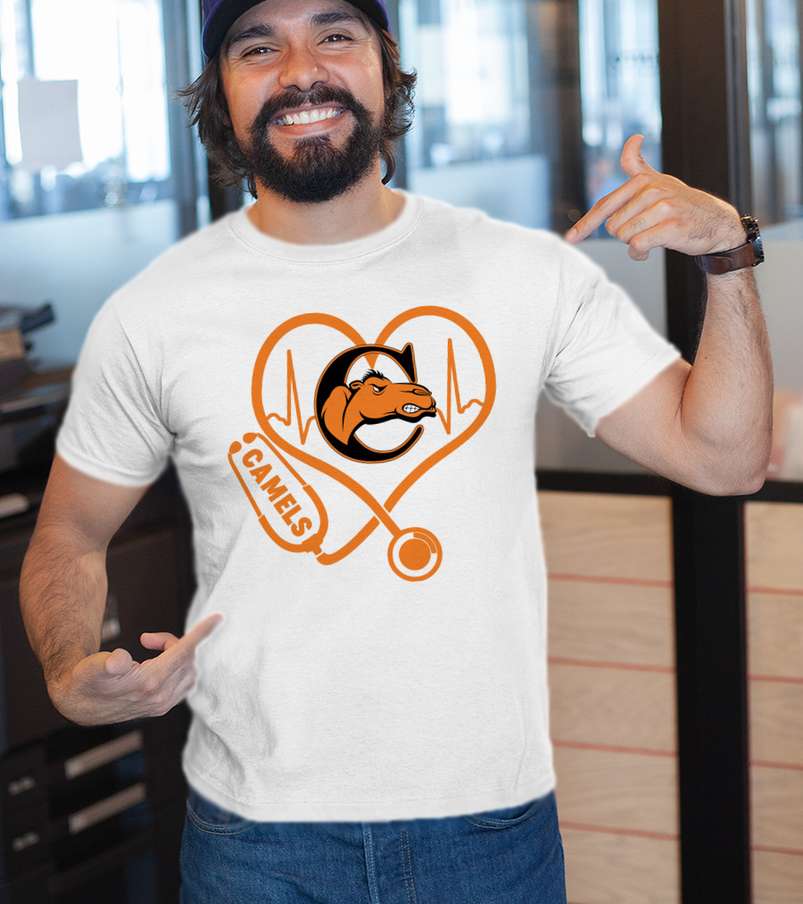 Nurse Love Camels Heartbeat Campbell Fighting Camels T-Shirt