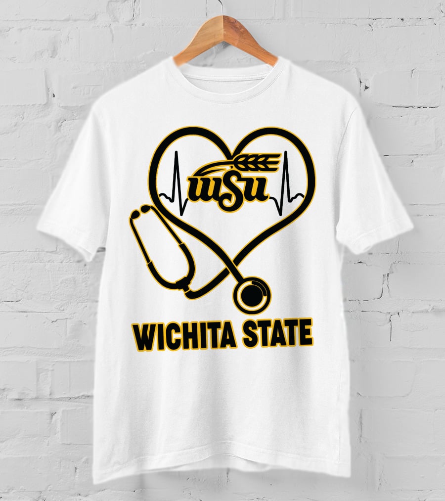 WSU Heartbeat Stethoscope Wichita State T-Shirt