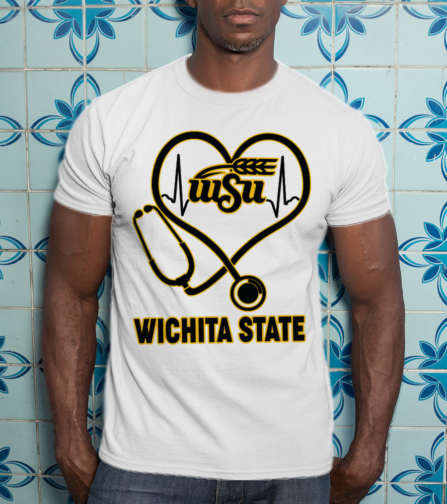 WSU Heartbeat Stethoscope Wichita State T-Shirt