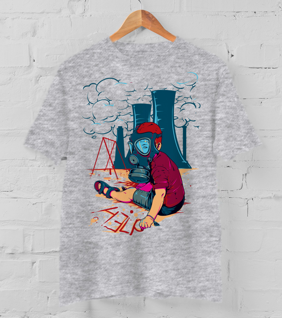 The Cry Of The Future Preschool Gas Mask Child Industrial Playground T-Shirt