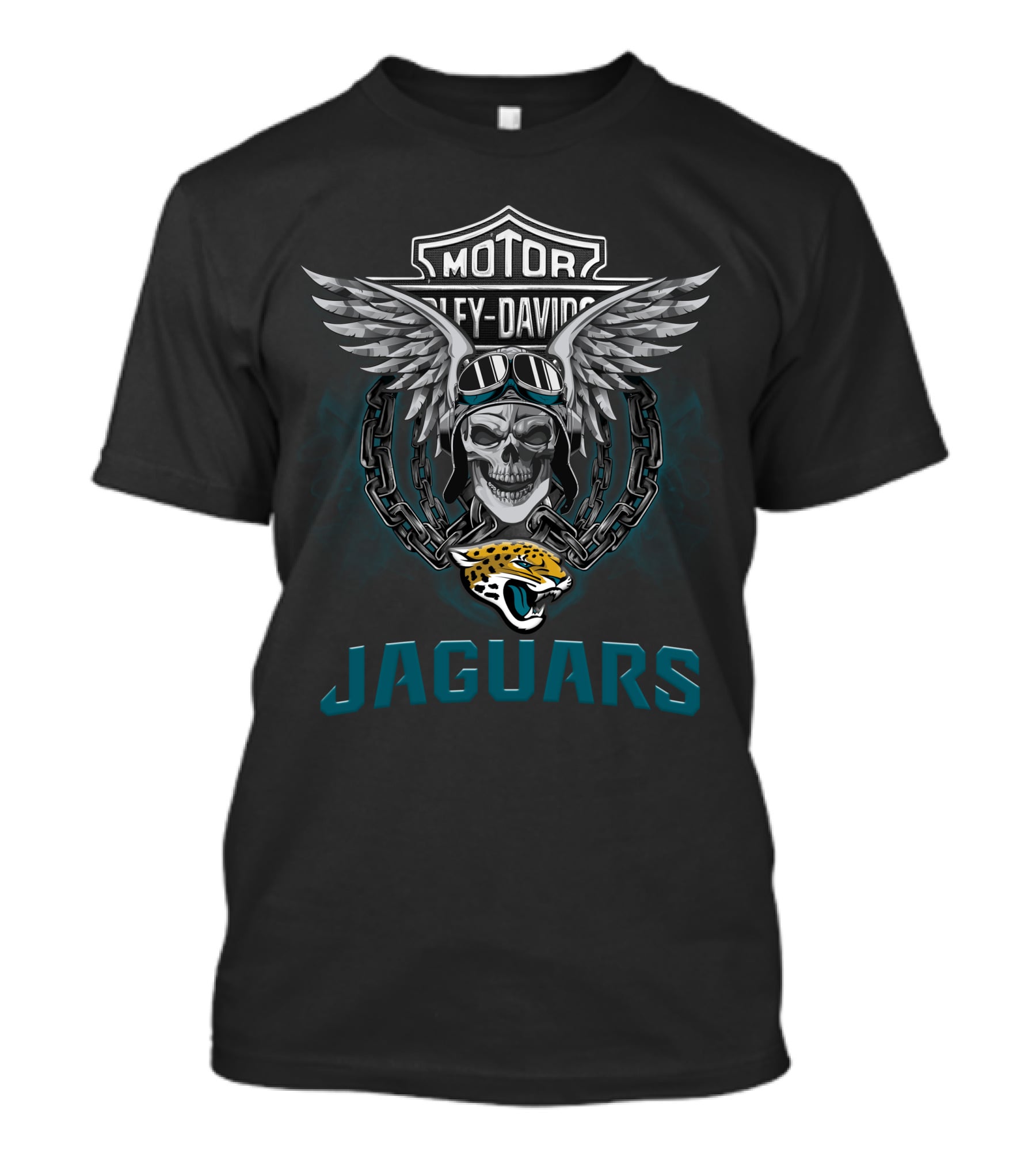 Harley Davidson Motorcycles Wings Skull Goggles Jaguars Logo Nfl Jacksonville T-Shirt