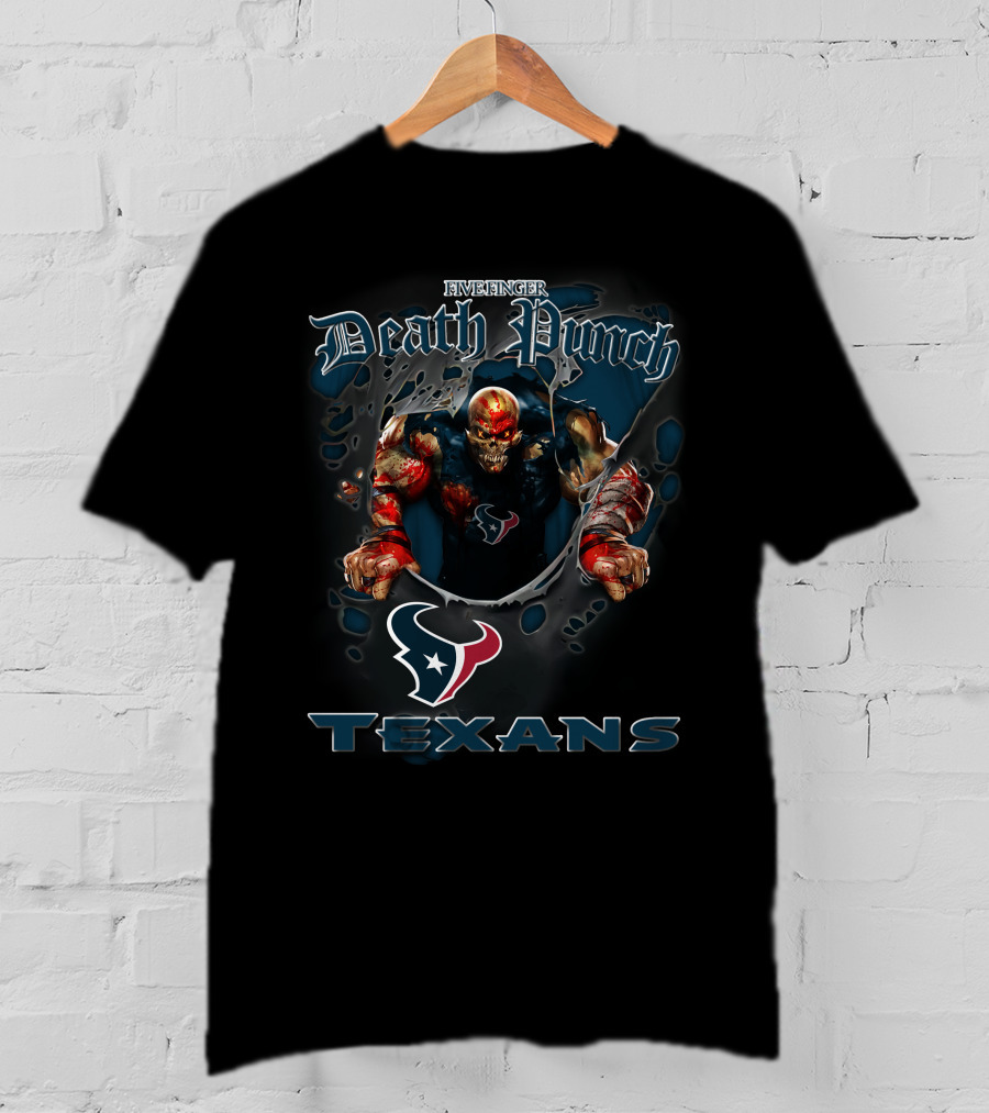 Five Finger Death Punch Harley Davidson Motorcycle Biker Nfl Houston Texans T-Shirt