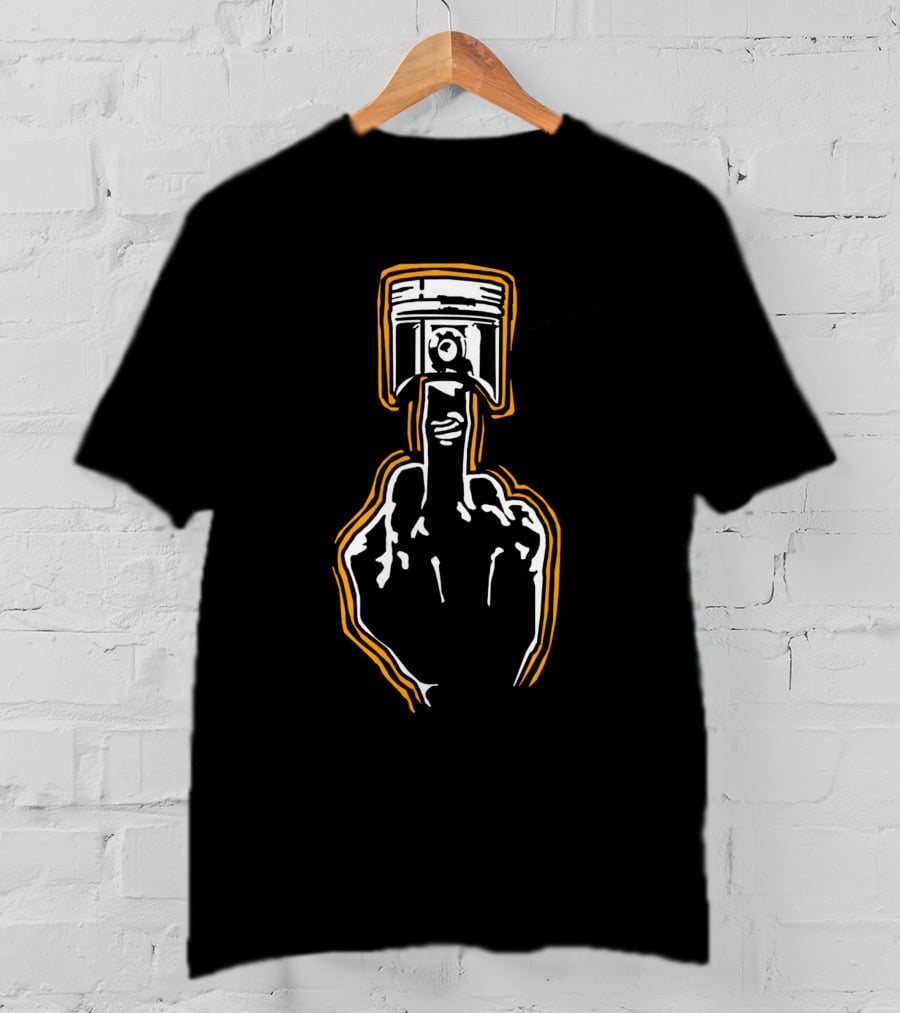 Mechanic Piston Middle Finger Gesture T-Shirt