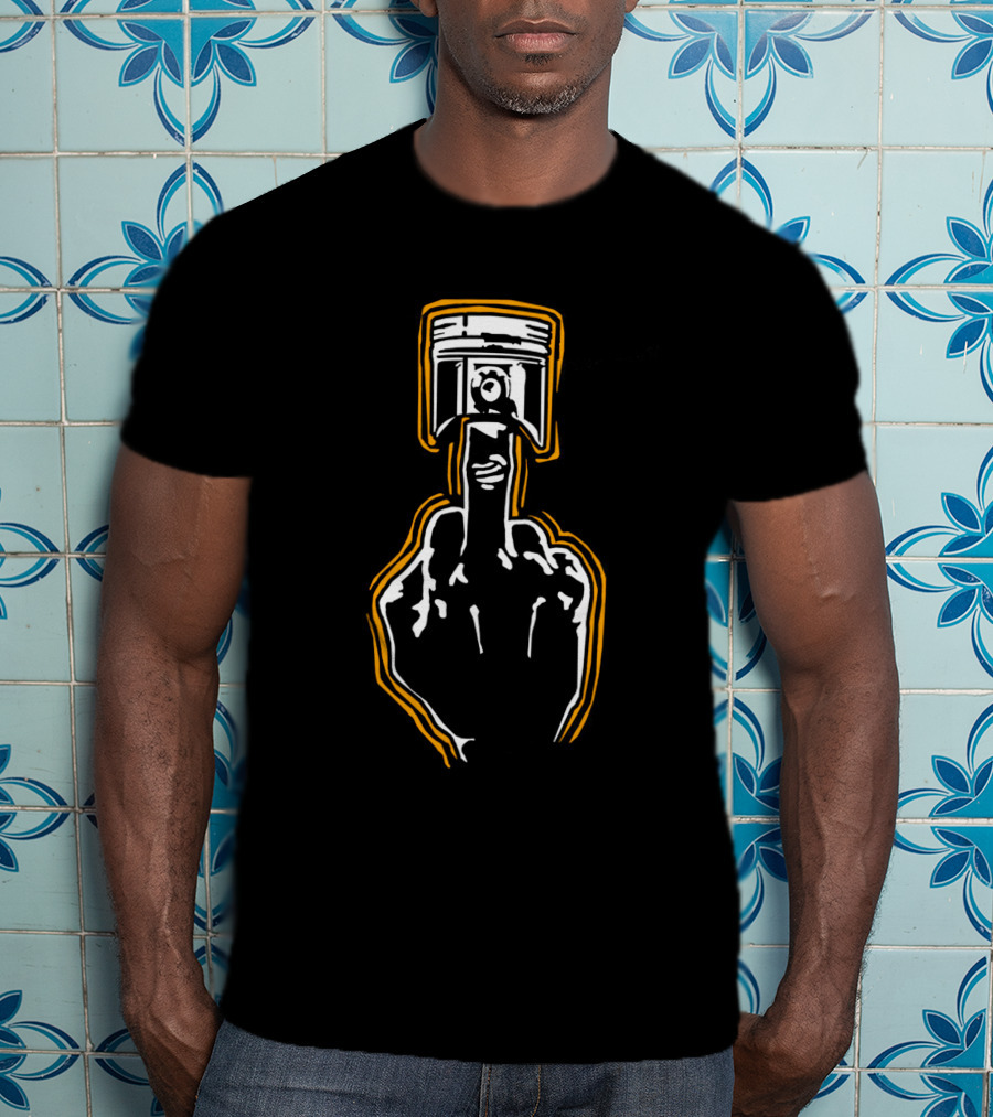 Mechanic Piston Middle Finger Gesture T-Shirt