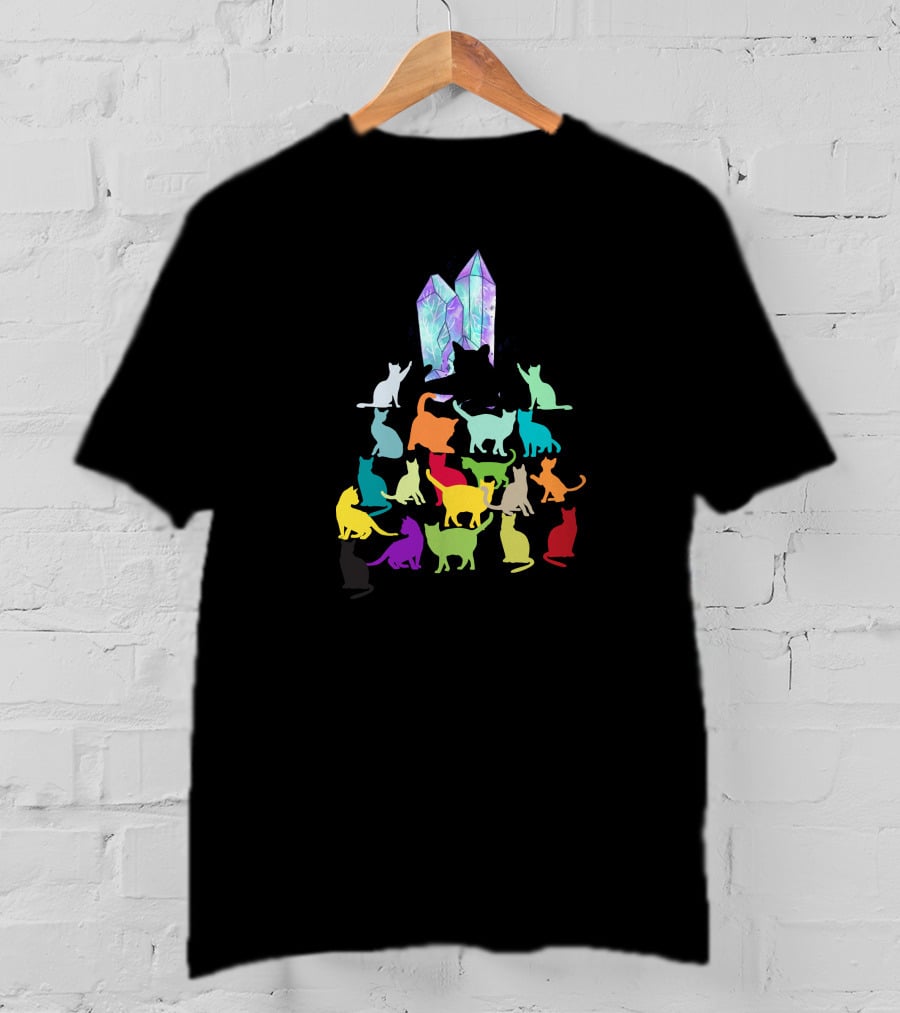 Cats Crystal Rainbow T-Shirt