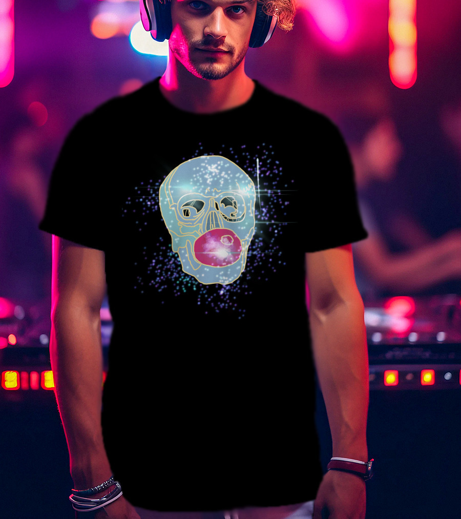 Glowing Skull Bubblegum Sparkle Aesthetic T-Shirt