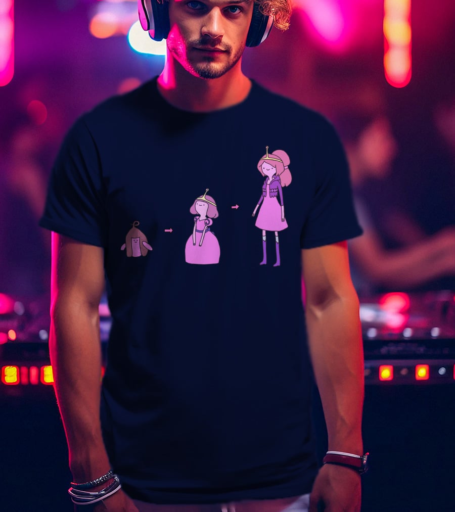 Princess Bubblegum Transformation Evolution Adventure Time T-Shirt