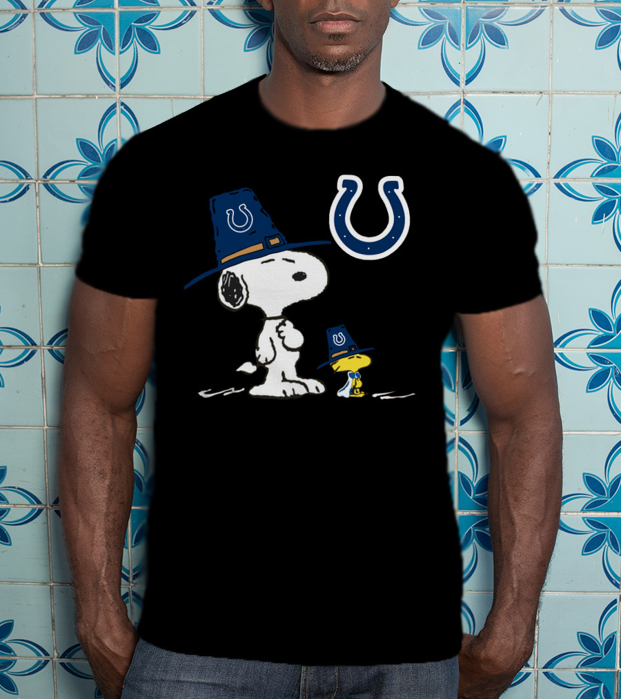 Indianapolis Colts Snoopy Woodstock Thanksgiving Hat T-Shirt