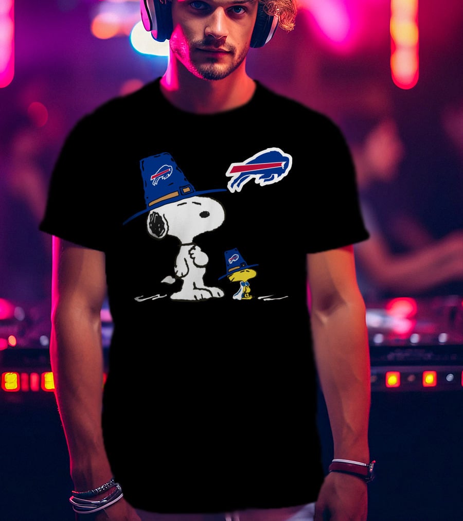 Buffalo Bills Snoopy And Woodstock Thanksgiving Hat T-Shirt