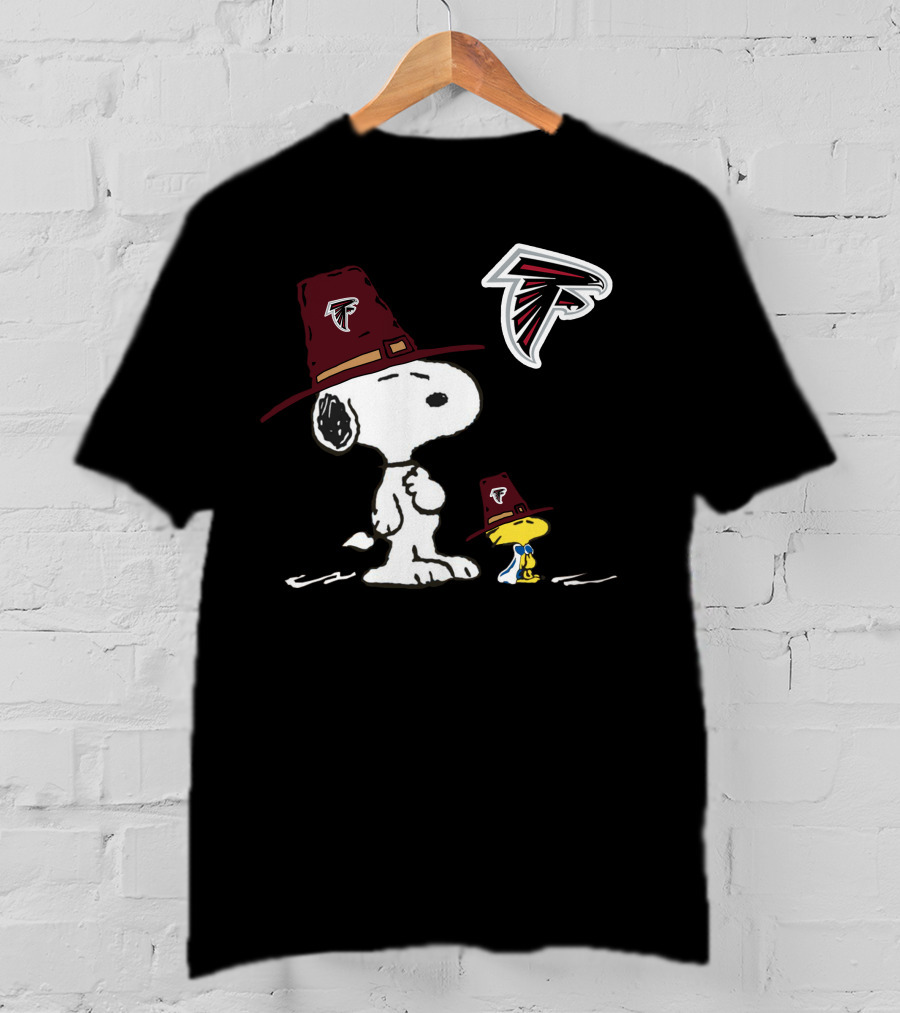 Atlanta Falcons Snoopy Thanksgiving Pilgrim Hats T-Shirt