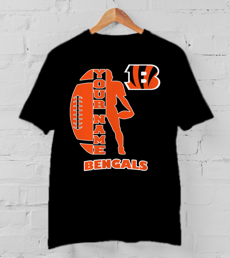 Your Name Bengals Football Silhouette B T-Shirt