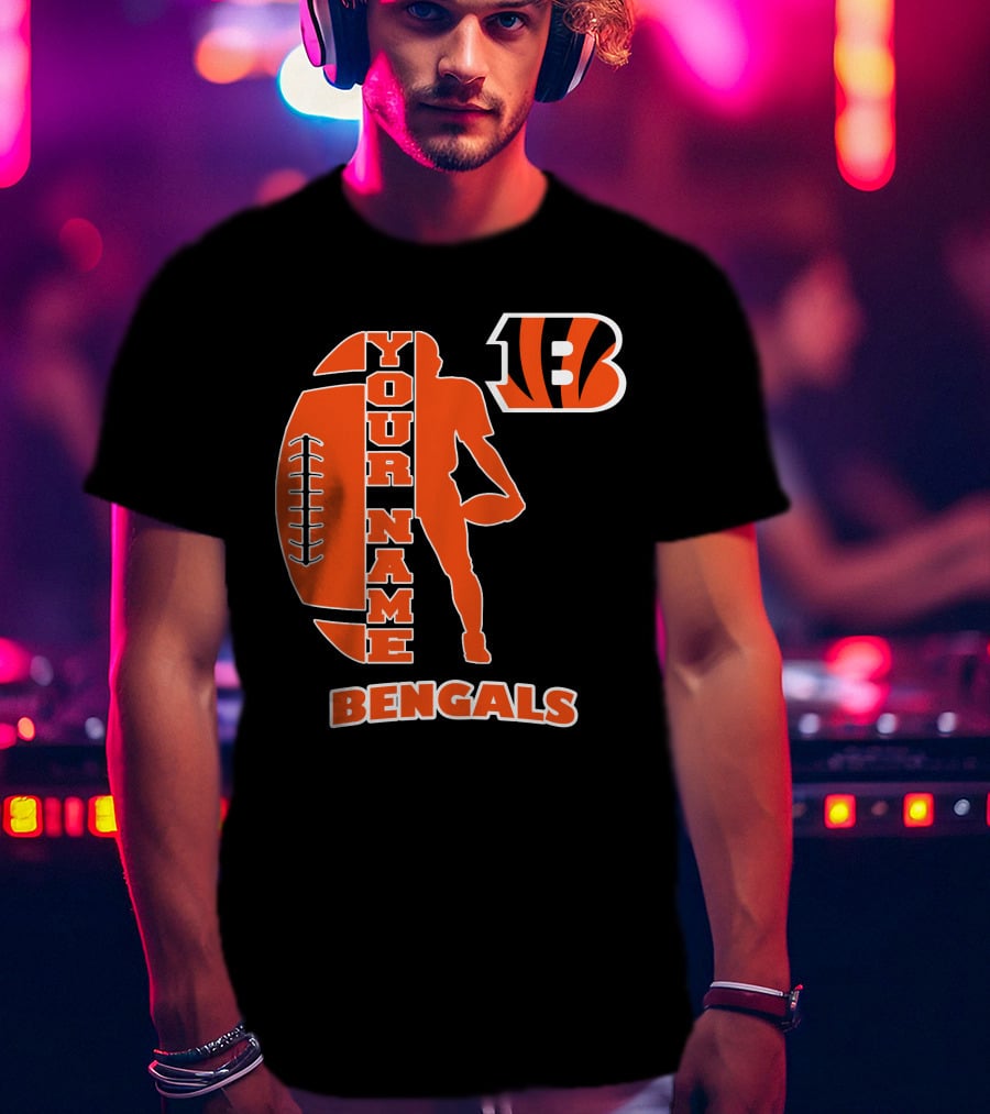 Your Name Bengals Football Silhouette B T-Shirt