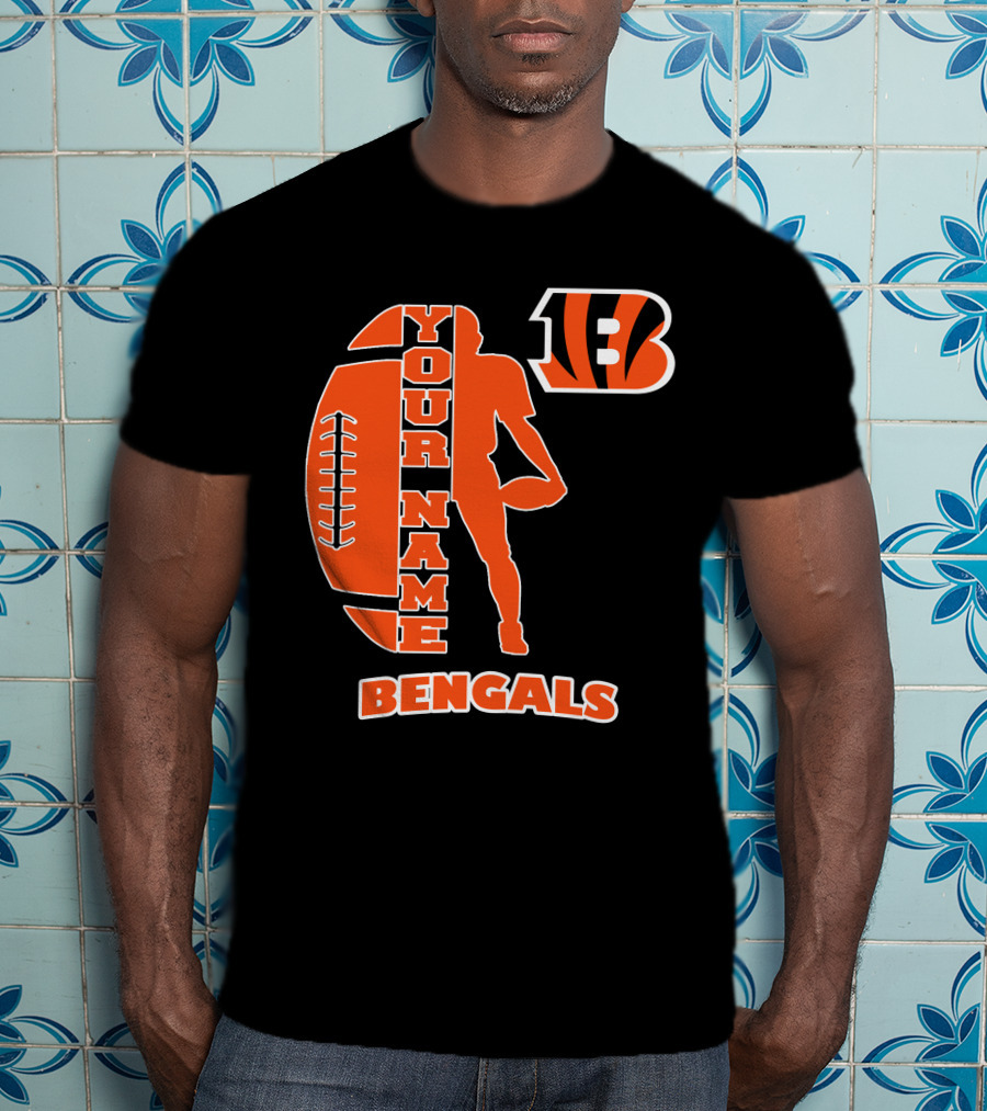 Your Name Bengals Football Silhouette B T-Shirt