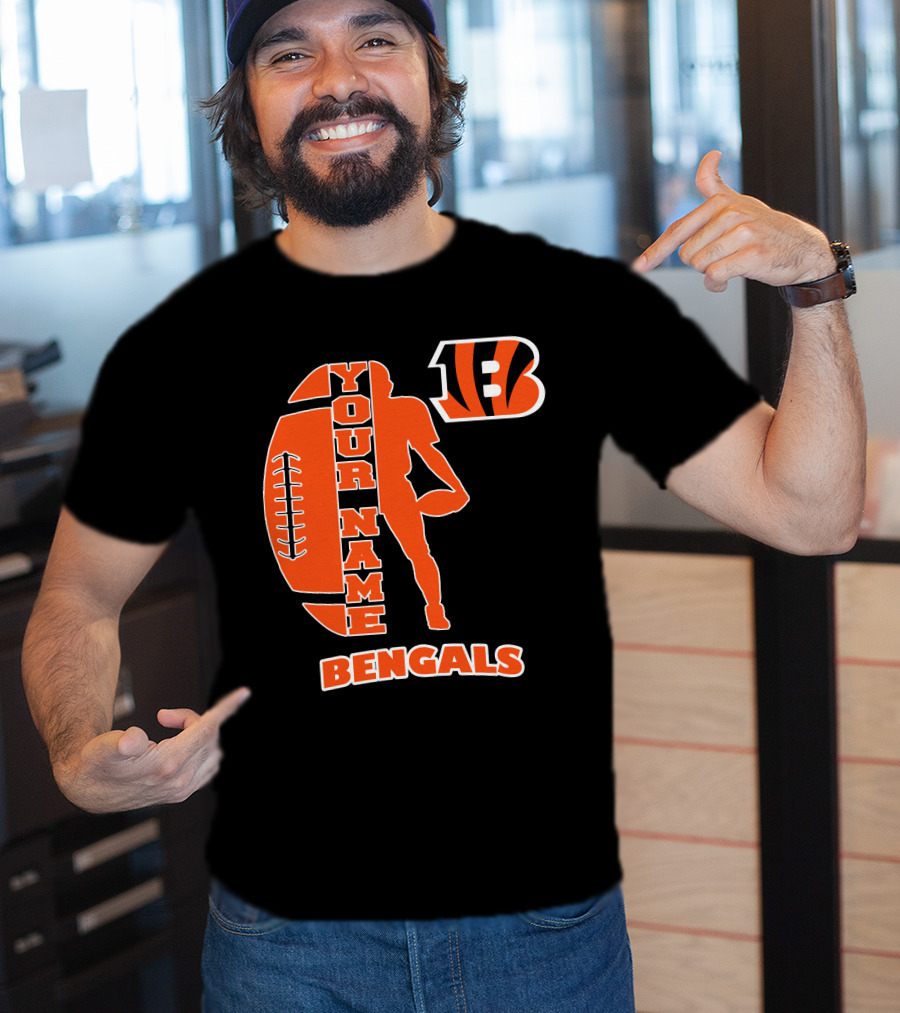 Your Name Bengals Football Silhouette B T-Shirt