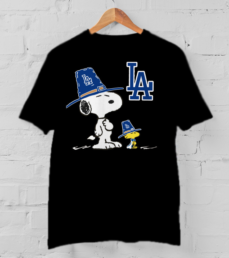 Dodgers Snoopy LA Pilgrim Hat Peanuts T-Shirt
